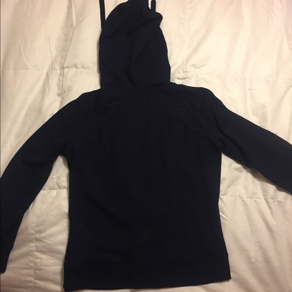 LAUREN by Ralph Lauren Navy Hoodie w/ Brass Snaps - Picture 4 of 4
